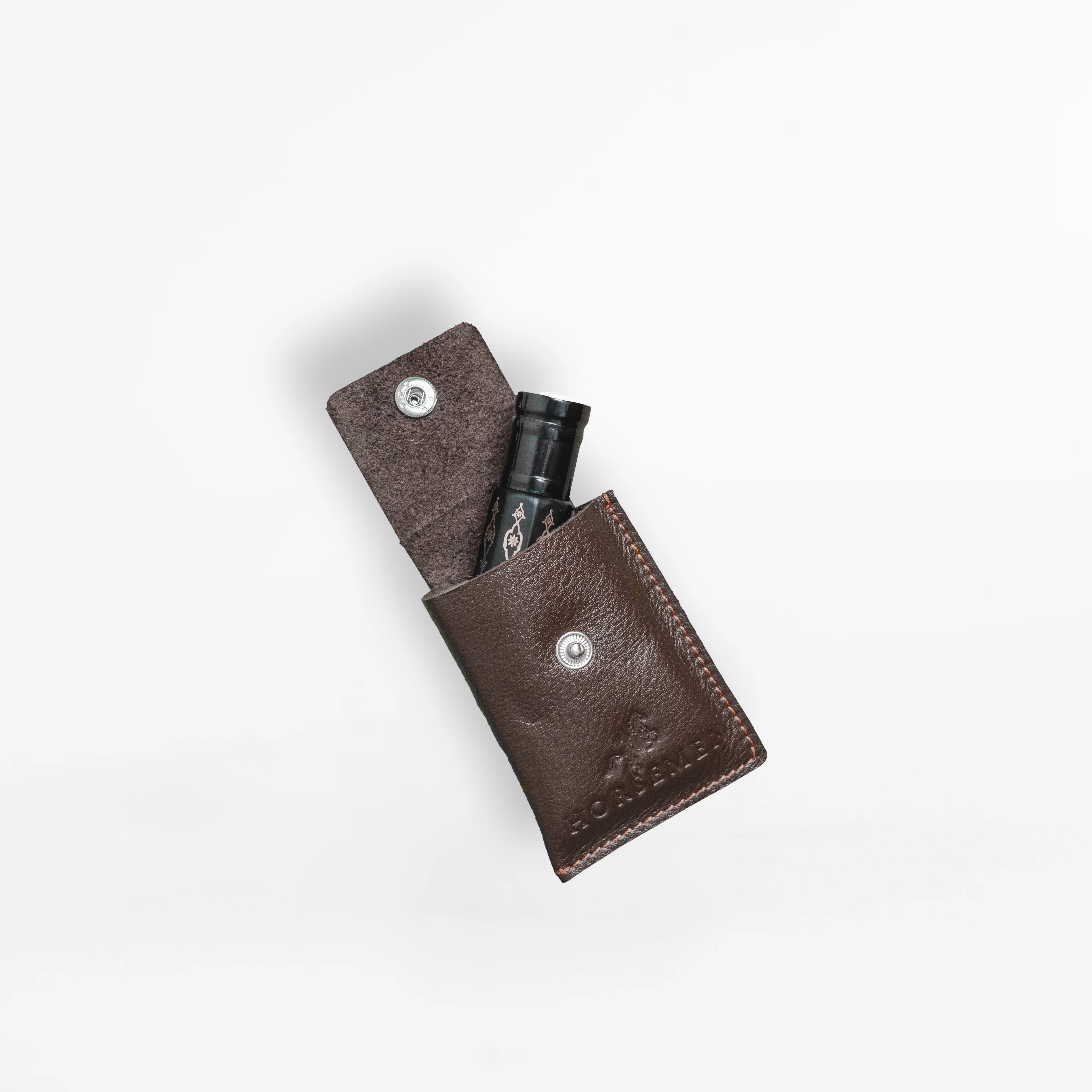 Leather Cover for Attar Bottle - Brown - Image 3