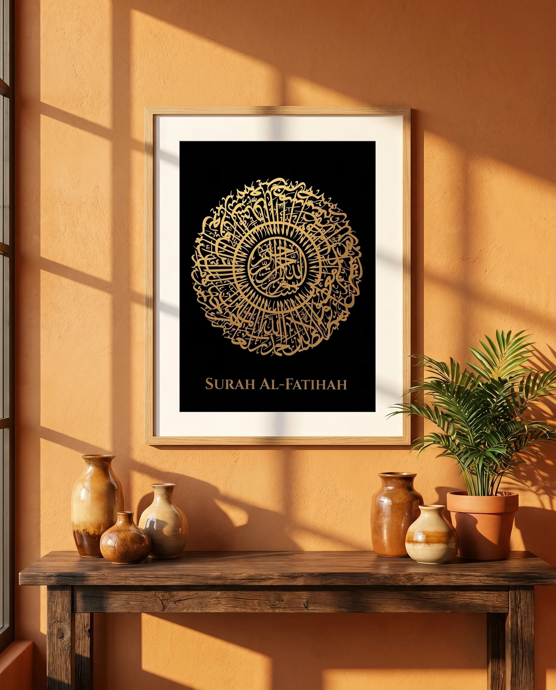 Surah Al Fatihah Gold Foiled Wooden Frame Black - Image 7